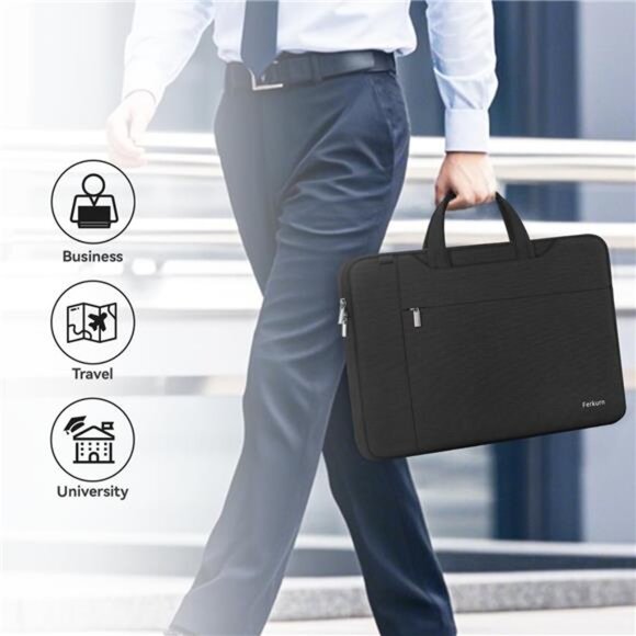 Laptop Case Bag 17 17.3 inch Women Men Computer Sleeve with Shoulder - Picture 6 of 8